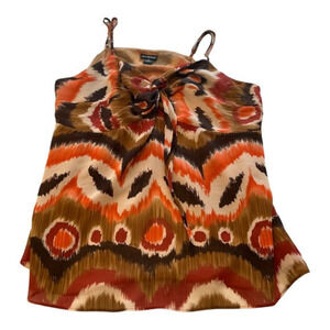 Lane Bryant Women’s Tie Front Multi Color Spaghetti‎ Strap Top Size 26